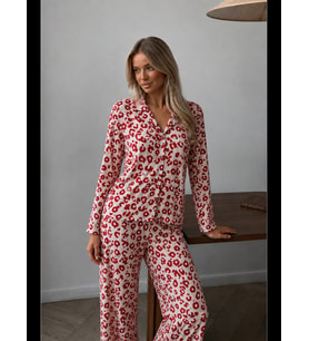 Night Kadın Düğmeli Uzun Uyku ve Pijama Takımı