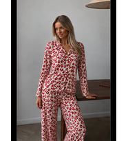 Night Kadın Düğmeli Uzun Uyku ve Pijama Takımı