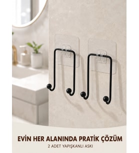 2'li Yapışkanlı Duvar Askısı Mutfak Banyo ve Ev İçin Askılık