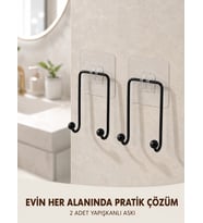 2'li Yapışkanlı Duvar Askısı Mutfak Banyo ve Ev İçin Askılık