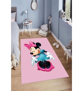 Dijital Baskılı Kaymaz Taban Yıkanabilir Kolay Temizlenir Modern Çocuk Odası Halısı NDÇ-HT-1181 (Pembe)