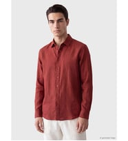 LCWAIKIKI Classic Kahverengi Regular Fit %100 Keten Erkek Gömlek