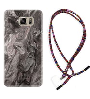 Samsung S7 Edge S20 Fe Plus Ultra S21 S22 Kılıf Boyun Asklı Rasta Silikon Gri Mermer 1376