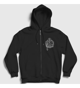 Presmono Unisex Siyah Cheater Motörhead Fermuarlı Kapüşonlu Sweatshirt 68478tt