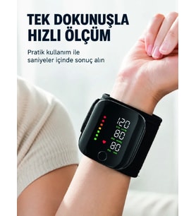 Bilekten Dijital Tansiyon Ölçer Geniş Ekran ve Kolay Okunabilir Gösterge