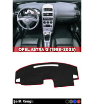 Opel Astra G (1998-2008) 3d Torpido Koruma Kılıfı - Ön Göğüs Kaplama - Kırmızı Şerit