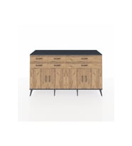Hyperion Konsol 3 Raflı 6 Çekmeceli 4 Kapaklı 176x44x99 Antrasit-Çam