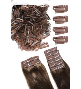 Prodiva Peruk, Çıtçıt, Postiş, Yarımay, Kahkül Klipsleri 65 Adet / 100 Gr Açık Kahve Paket