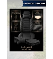 hyundai ix35 2015 Koltuk ve Kılıf uyumlu Lüks Minder Yastık Siyah 2 Minder 2 Yastık