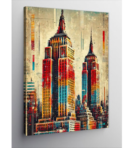 Kanvas Tablo New York Silüeti ve Modern Çizgiler