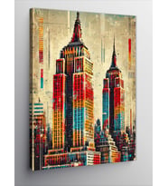 Kanvas Tablo New York Silüeti ve Modern Çizgiler