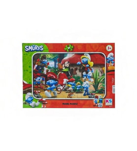 24 Parça Şirinler Frame Puzzle - Çocuklar İçin Eğitici Yapboz
