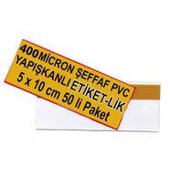 Pvc Yapışkanlı V Tipi Raf Fiyat Etiketliği 5 cm x 10 cm 50'li Paket