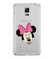 Samsung Galaxy Note 4 Kapak Minnie Mouse Tasarımlı Şeffaf Silikon Kılıf