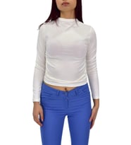Kadın Lastik Büzgülü Spor Bluz  BGL-ST04230 (Ekru)