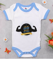 BK Kids Dayım Halleder Tasarımlı Mavi Bebek Body Zıbın-1