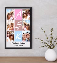 BK Gift Kişiye Özel Aşk Temalı Dekoratif Ahşap Siyah Çerçeveli Tablo 40x25cm-1