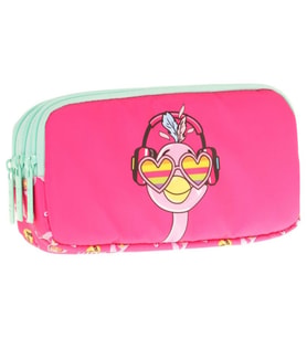Kaukko Kids Üç Bölmeli Pembe Yeşil, Unicorn Baskılı, Kız Çocuk Okul Kalemliği - L8235 (Çok Renkli)