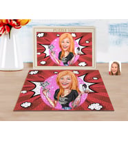 BK Gift Kişiye Özel Kadın Dövme Sanatçısı Karikatürlü 1000 Parça Profesyonel Puzzle-1