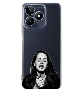 Realme C53 Uyumlu Lana Del Rey Desenli Şeffaf Telefon Kılıfı