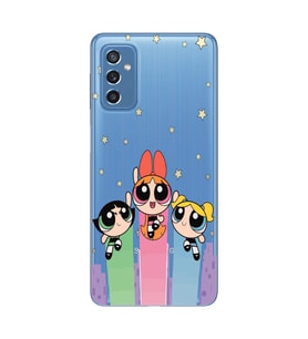 Samsung Galaxy M52 Uyumlu Powerpuff Girls Desenli Şeffaf Telefon Kılıfı