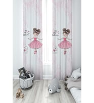 MEKTA HOME BEBEK VE ÇOCUK ODASI Çelenk ve Yıldız Desenli Çerçeveli 2 Kanat Fon Perde
