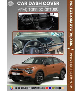 CITROEN C4 (2020-2025) Torpido Örtüsü Ön Göğüs Koruma Araca Özel Çatlamayı Önler Kaymaz Kolay Montaj