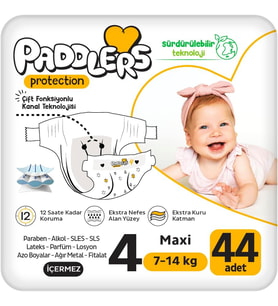 Protection Bebek Bezi 4 Numara Maxi (7-14 Kg) 44 Adet – Jumbo Paket, Maksimum Koruma