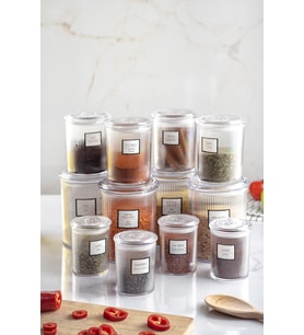 12'li Barok Yuvarlak 3 Boy Kavanoz Seti & Saklama Kabı & Erzak Kabı (4*1000 ML, 4*500 ML,4*250 ML)