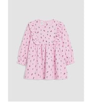 LC WAIKIKI Pembe Çiçekli Fırfırlı Kız Çocuk Elbise