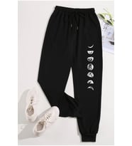 Unisex Baskılı Eşofman Altı (Siyah)