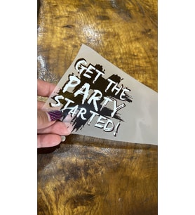 17X10 CM PARTY YAZILI TRANSFER TİŞÖRT BASKI ARMA