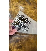 17X10 CM PARTY YAZILI TRANSFER TİŞÖRT BASKI ARMA