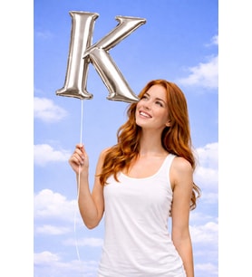 Silver K Harfi 100 cm Folyo Balon