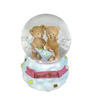 Sweet Bebi - Sevimli Ayıcıklar Işıklı ve Müzikli Kar Küresi Açık Mavi