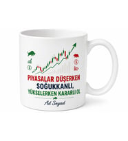 Borsa Grafikleri Yükseliş Çizimli Yatırımlarını Katlayan Borsacı Kupa Bardak Hediye