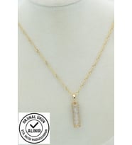 STİL İNCİSİ/XUPING JEWELRY SİLİNDİR  MODEL ZİRKON TAŞLI KOLYE (Altın Rengi)