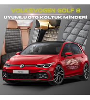 Volksvogen Golf 8 Antrasit Renk Tay Tüyü Cepli & Terletmez Sırtlı Oto Koltuk Minder Seti - Koltuk Koruma Kılıfı (ÖN & ARKA TAM SET)