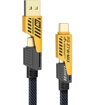USB Şarj Kablosu: Type C to Lightning Örgü Şarj Kablosu USB A/USB C 65W Tip C/27W PD Her Cihaz ile Uyumlu Metal Başlıklı