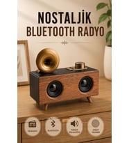 Northcity Nostaljik Ahşap Bluetooth Radyo – FM AM SW Frekanslı, Şık Dekoratif Müzik Cihazı