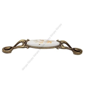 Narin Porselen Antik Çekmece Kapak Kulpu (2 Adet) 128MM (Bronz)