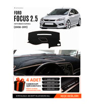 FORD FOCUS 2.5 HATCHBACK KAPAKLI (2008-2011) Uyumlu Torpido Örtüsü Torpido Kılıfı - Siyah Bej