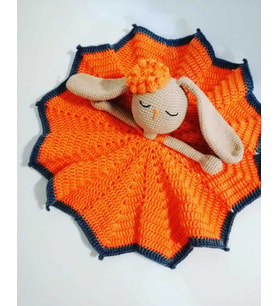 Süslü Tavşan Uyku Arkadaşı Amigurumi Organik Oyuncak
