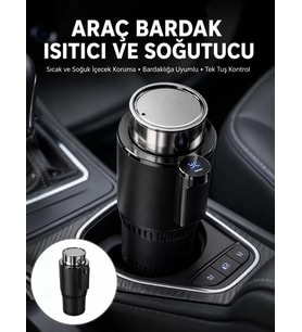 Northcity Akıllı Isıtma Soğutma Araç Bardaklığı - Çakmak Girişli Dijital Ekranlı Yeni Nesil