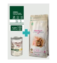 Bonacibo Kısırlaştırılmış Tavuklu Kedi Maması 2 Kg + 6 Adet 400 gr Ciğerli Yaş Mama