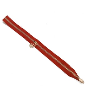 Angel Çanta Aksesuar Tek Stoplu 45 Cm Fermuar Light Gold Metal Kırmızı