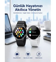 Akıllı Saat Amoled Ekran Bluetooth Bağlantılı Sesli Görüşme Nabız Ölçer