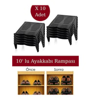 10'lu Çiftli Ayakkabı Düzenleyici Rampa, Dolap İçi Organizer