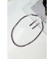 Mor Zirkon Taşlı Silver 5 mm Su Yolu Bijuteri Takı Seti (Gümüş)