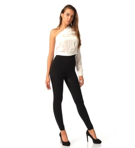 Kadın Siyah Peluş Yüksek Bel Kışlık Termal Tayt Beden L-XL